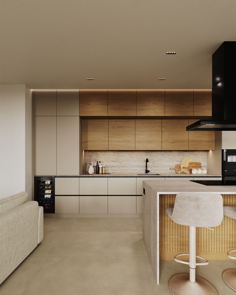 modern bézs tölgy könyha